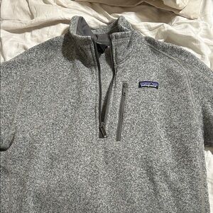 Patagonia Men's Heathered Gray Zip-Up Sweater